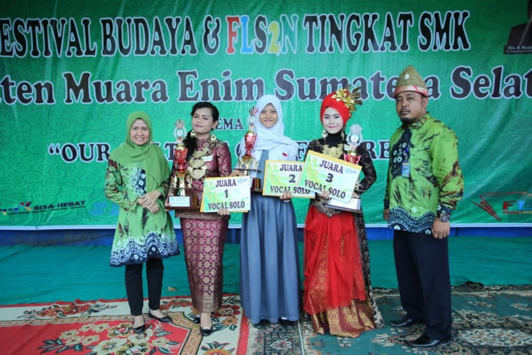Pemenang Festival Lomba Seni Siswa Nasional tingkat SMK Kab. Muara Enim 2020 di Kec. Sungai Rotan.