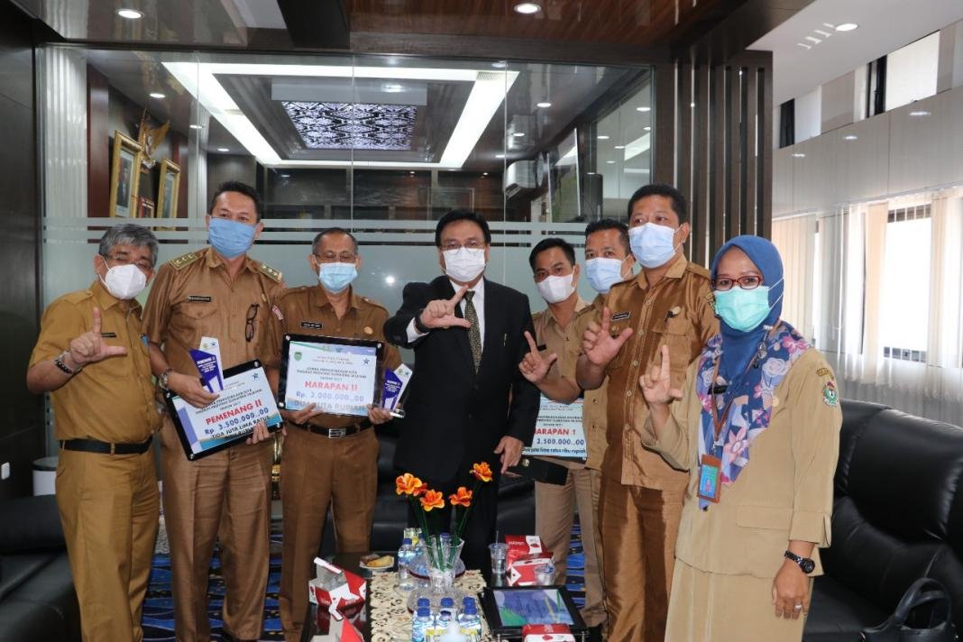 Audiensi pemenang lomba perustakaan tingkat Provinsi Sumsel dengan Pj bupati Muara Enim