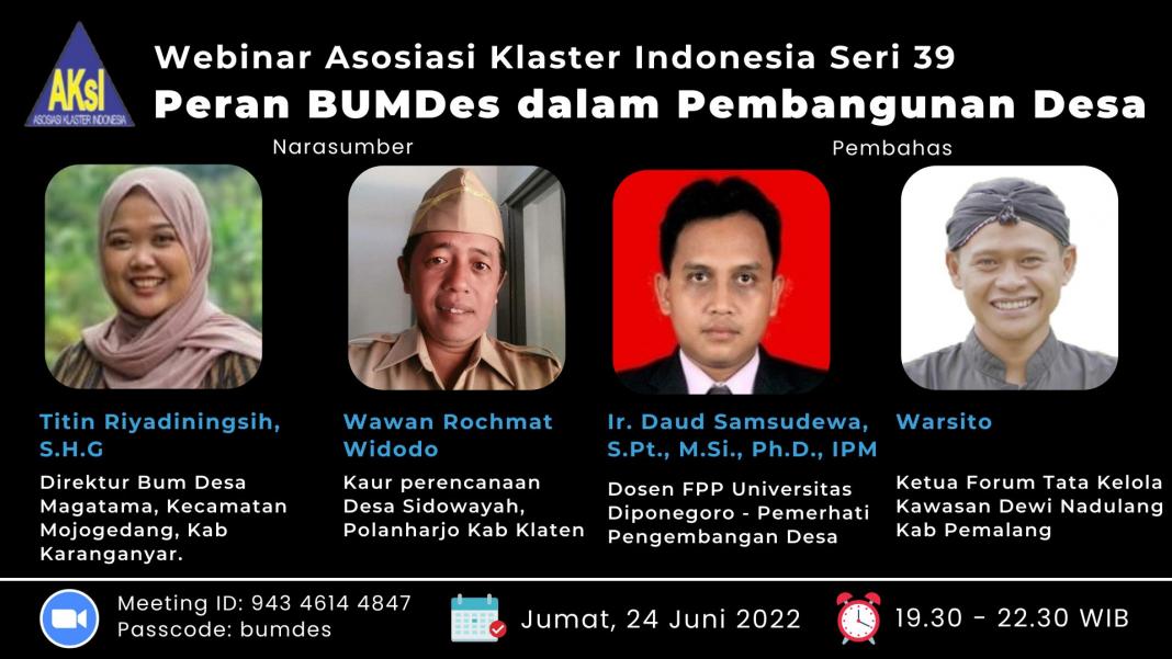 Webinar AKsI Peran BUMDes Dalam Pembangunan Desa