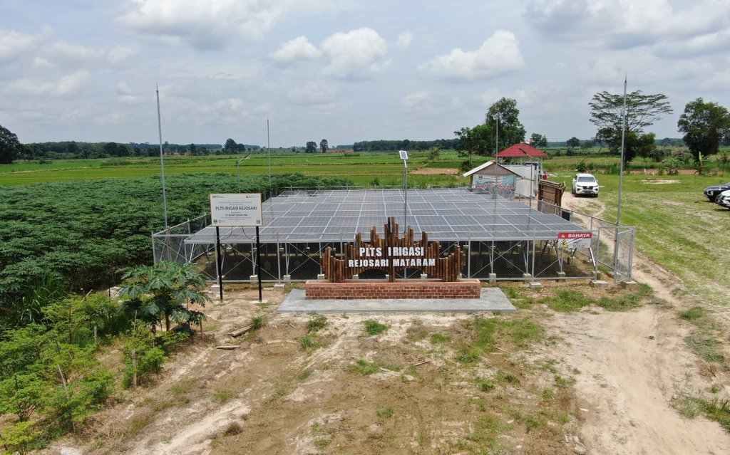 Salah Satu Program CSR PTBA PLTS Irigasi Rejosari Mataram, Lampung